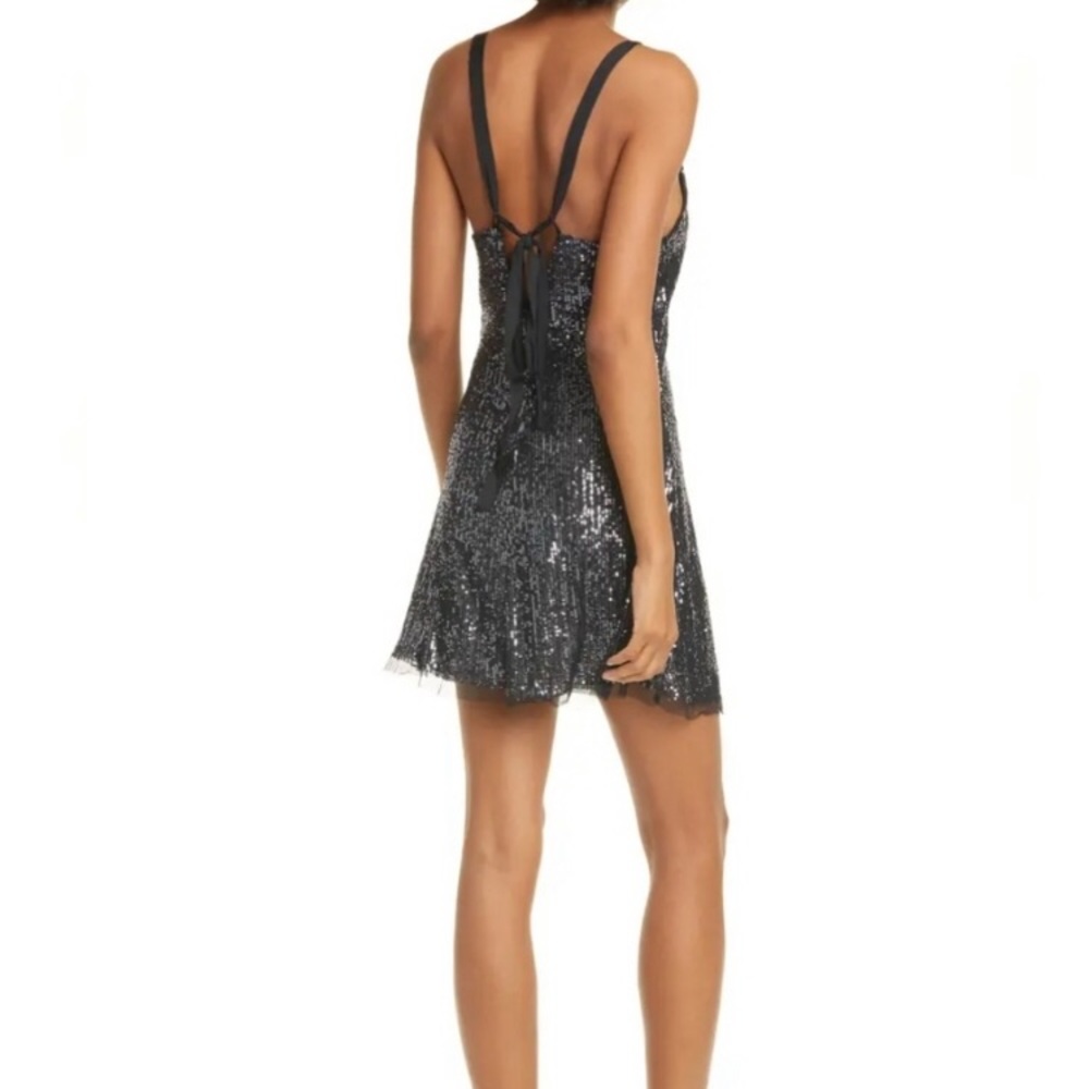NWT Free People Gold Rush Mini Dress Black XS - Picture 7 of 13